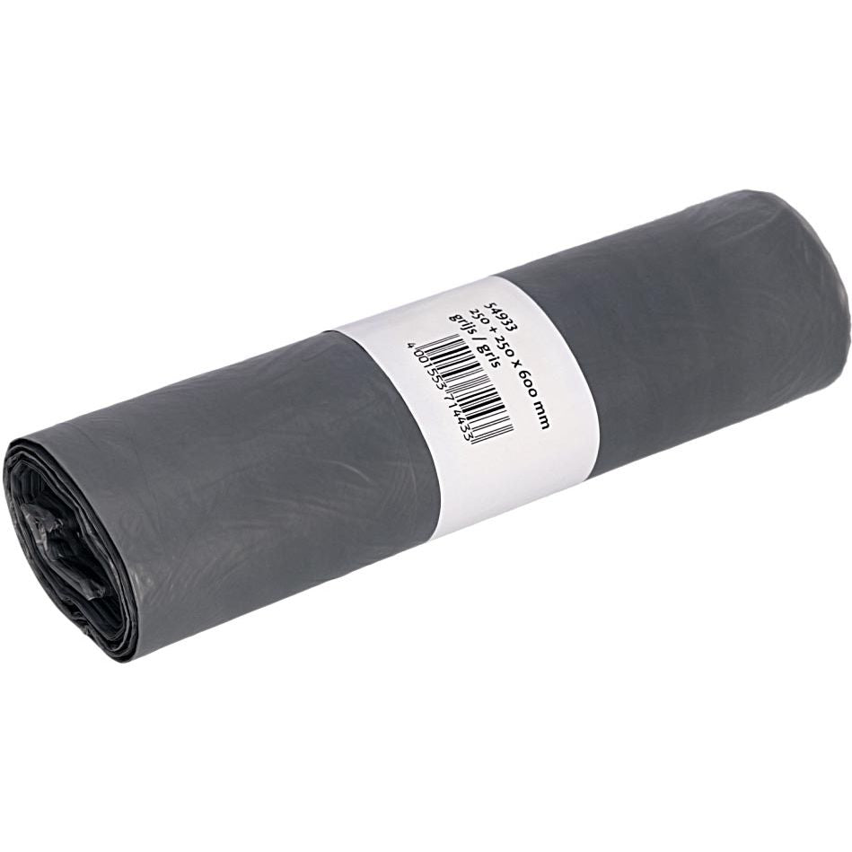 Deiss - vuilniszak ft 50 x 60 cm, 33 liter, grijs, HDPE, rol van 50 stuks