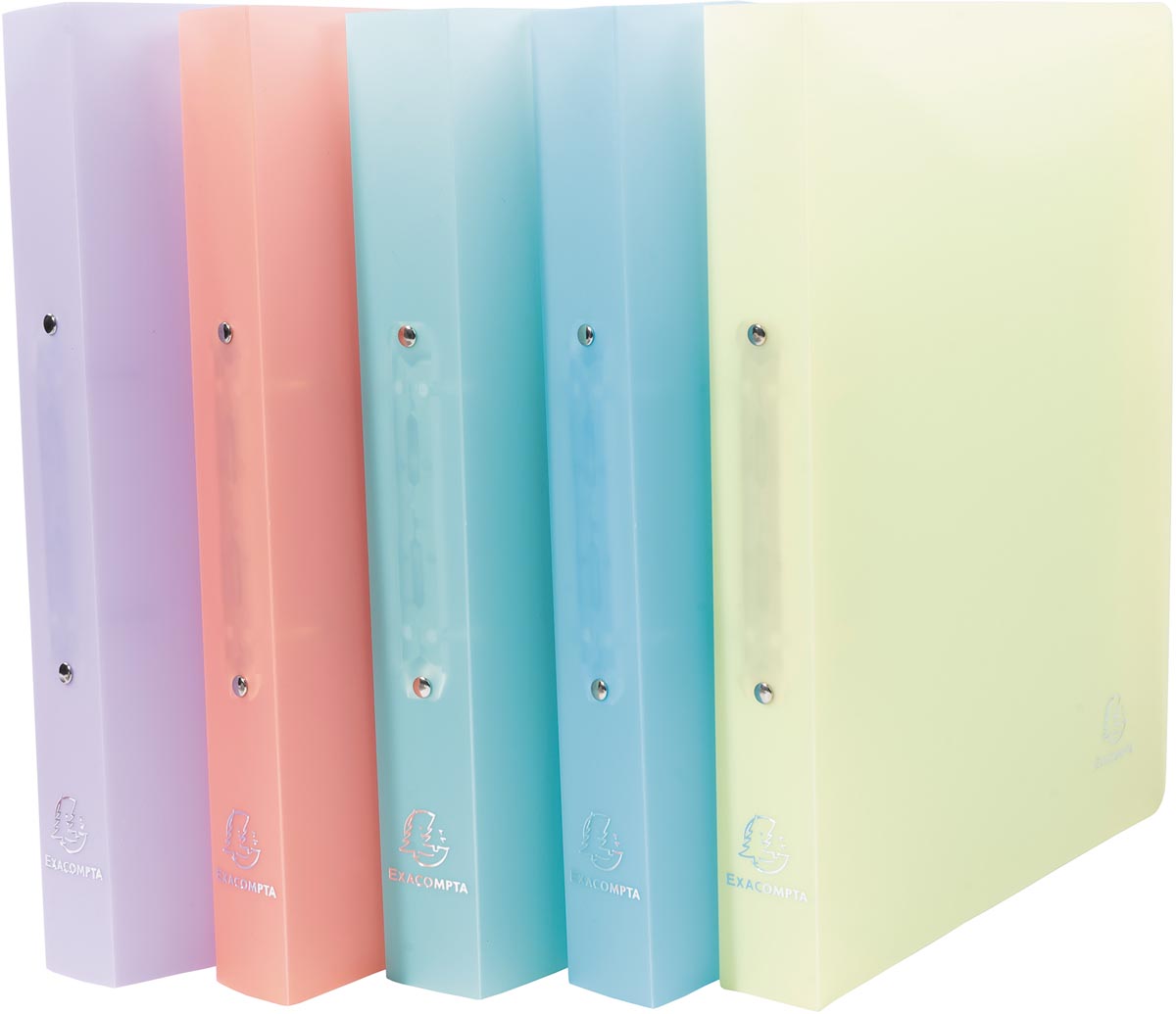 Exacompta - Ringordner Chromaline ft A4 Maxi, 2 Ringe à 3 cm, verschiedene Pastellfarben