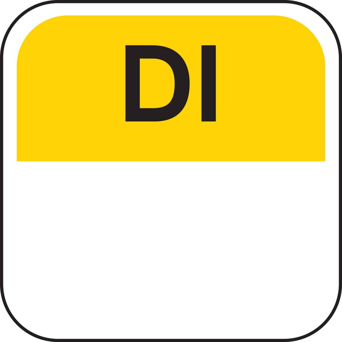 Klika - Label | Day label Tue | paper | 19x19mm | yellow