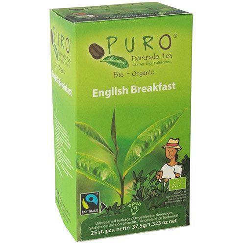 Puro - Tè biologico English Breakfast, commercio equo e solidale, confezione in buste