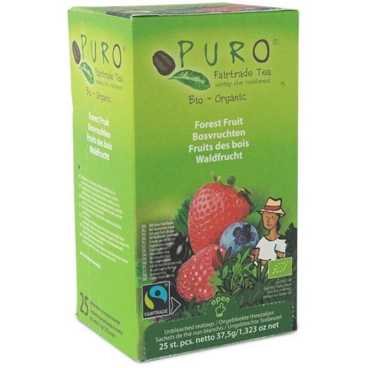 Puro - Organic tea Forest fruits, fair trade, pack of 25 bags