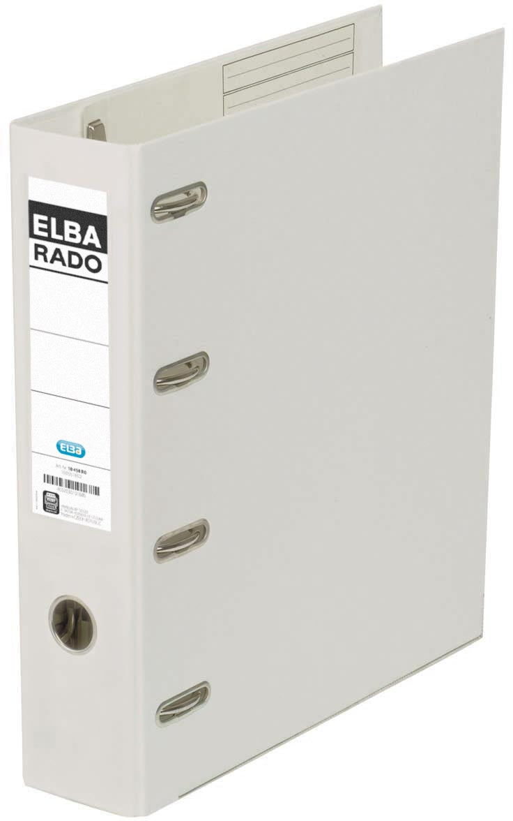 Elba - Rado Plast ordner met dubbel mechaniek, wit, rug van 8 cm