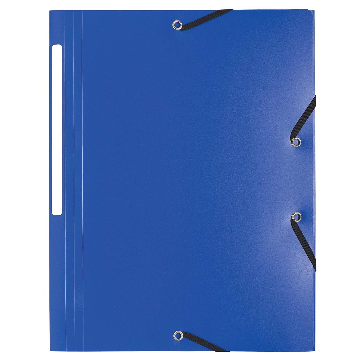 Exacompta - Carpeta elasto A4, fabricada en PP, 3 solapas y elástico azul