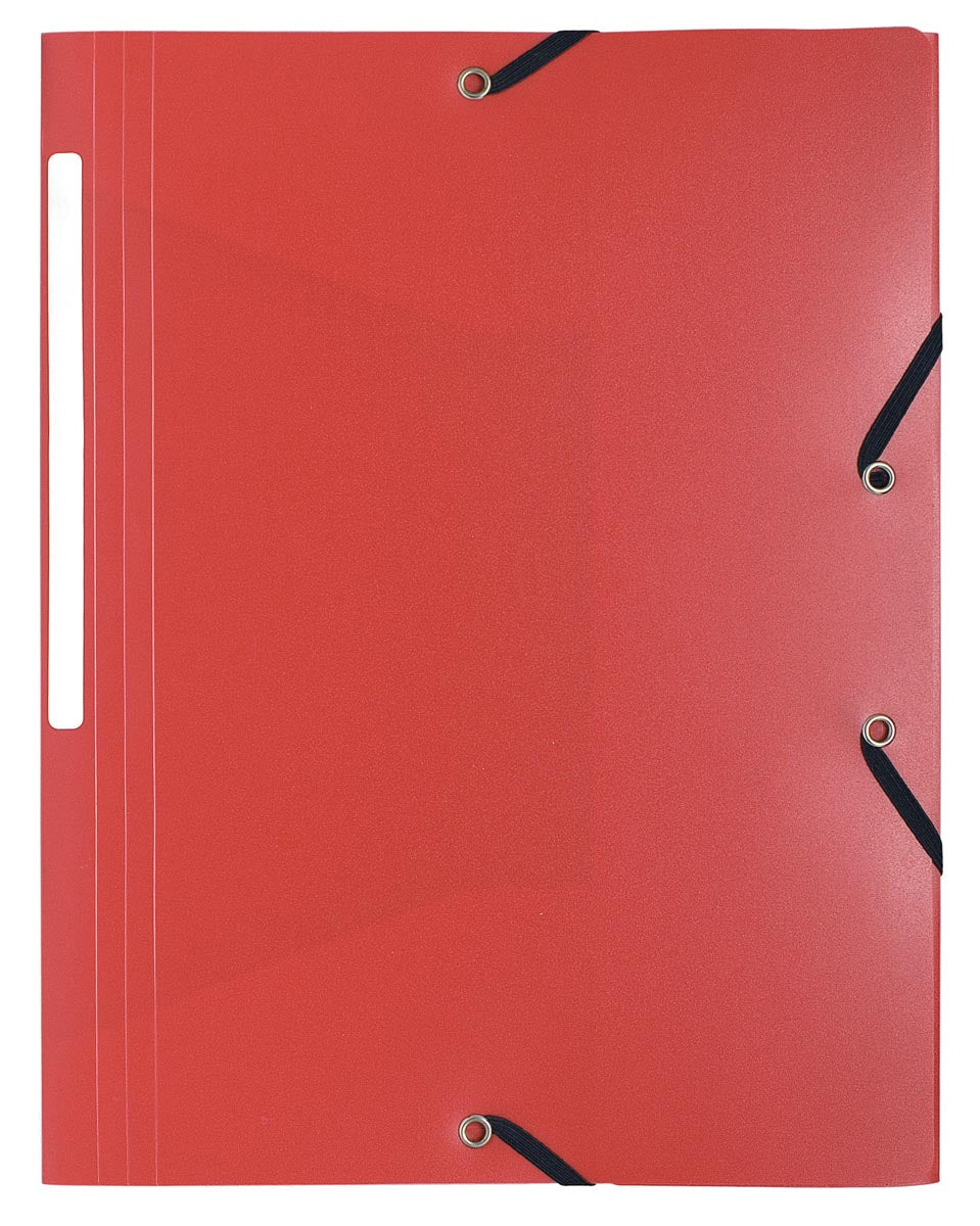 Exacompta - elastomap A4, uit PP, 3 kleppen en elastiek rood