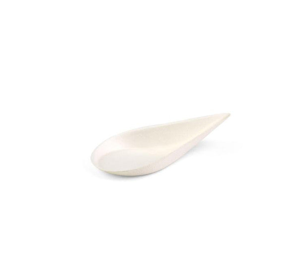 Senza cuillère à amuse-gueule en canne à sucre goutte 102 x 51 x h28mm rétrécissement de 40 pièces