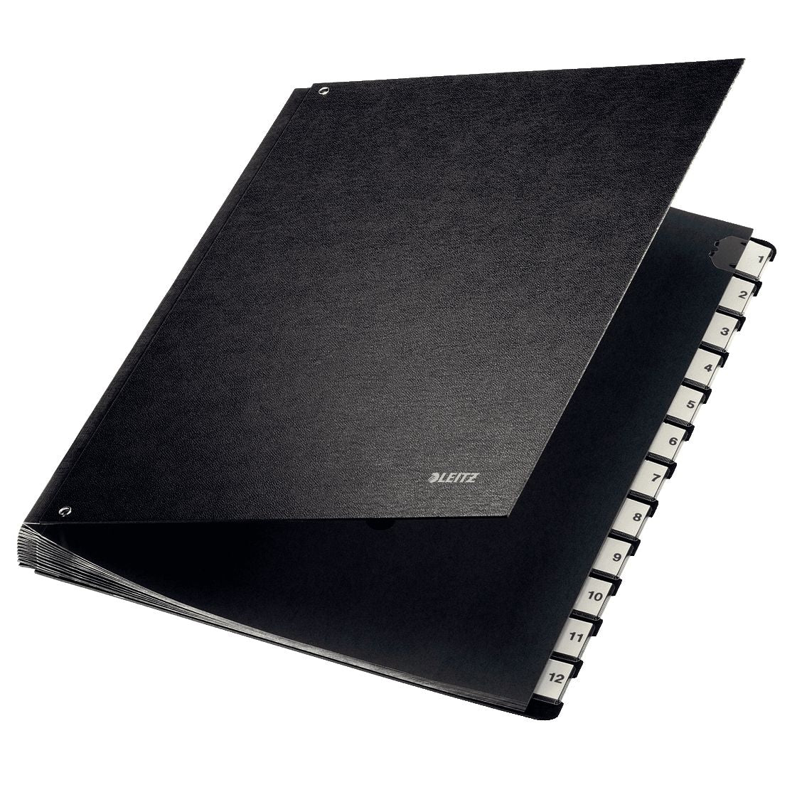 Leitz - Chemise à terme 1-12 270x18x345mm panneau dur noir