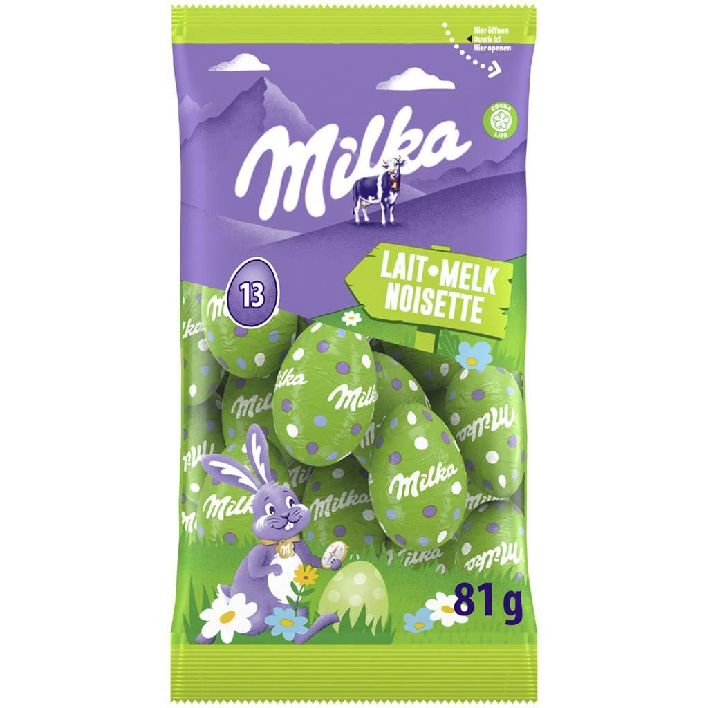 Milka - paaseitjes, 81 g, melk hazelnoot