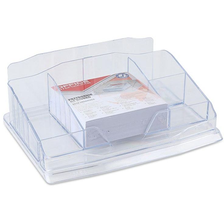 OFFICE products - bureau organizer, inclusief notes, 6 vakken, transparant