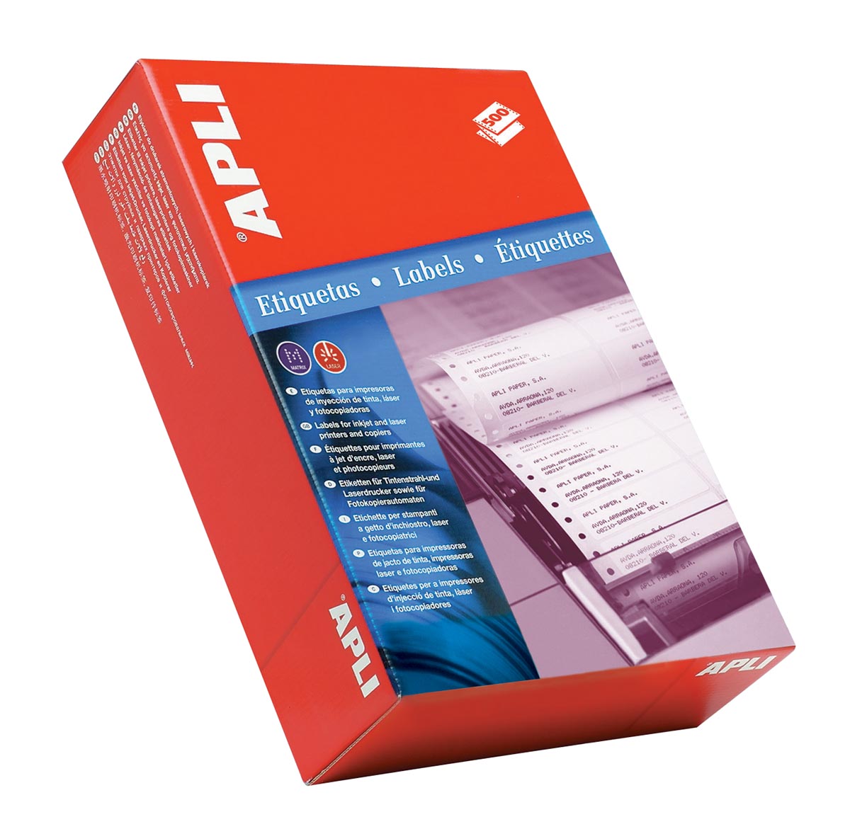 Apli - etichette su carta continua 1 riga ft 88,9 x 36 mm (l x h) scatola da 4000 pezzi, larghezza foglio: 114,3 mm