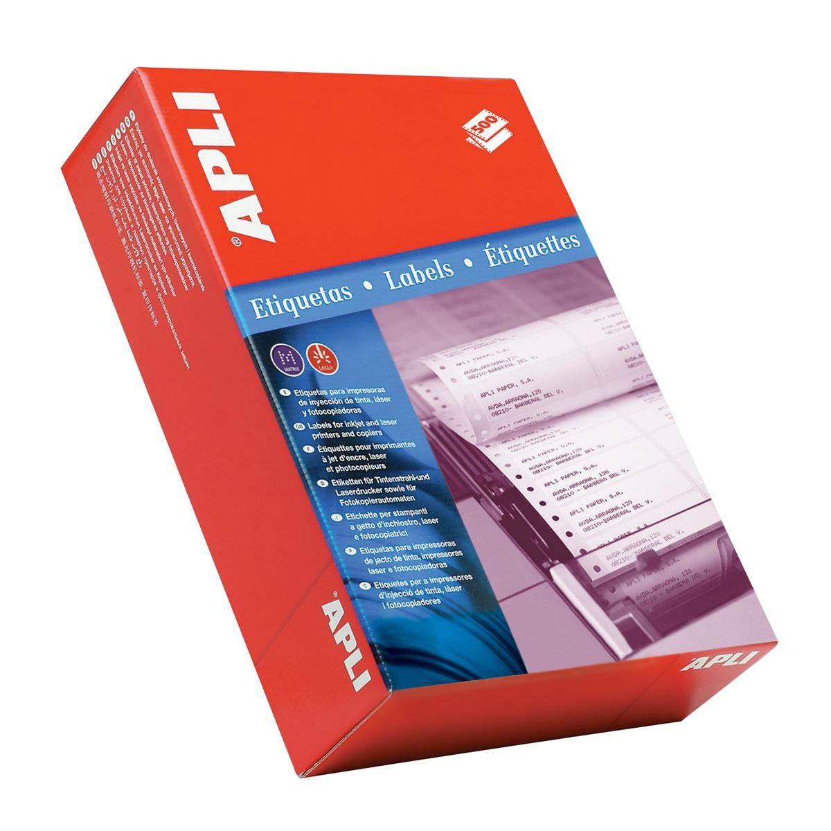 Apli - etichette su carta continua 1 riga ft 88,9 x 36 mm (l x h) scatola da 4000 pezzi, larghezza foglio: 114,3 mm