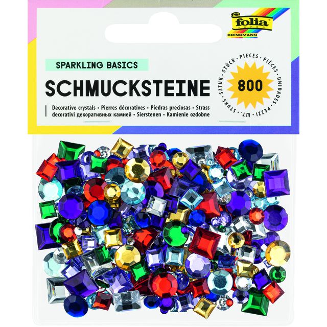 Folia Paper - Glitter steentjes folia 800 stuks div kl en afm | 10 stuks