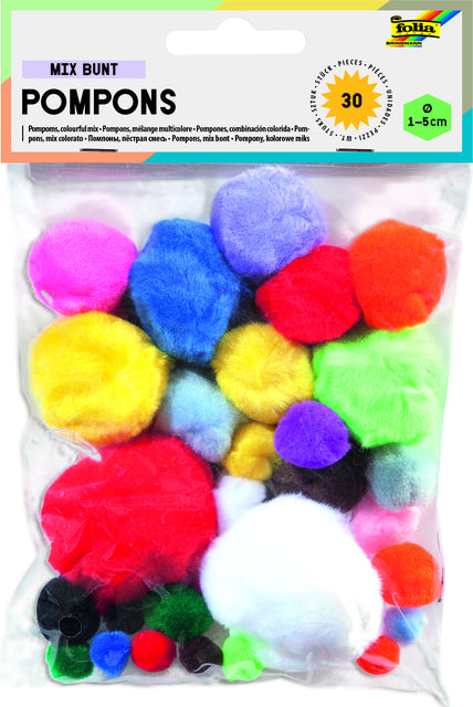 Folia Paper - Pompon folia 30st diverse kleuren en afmetingen | 10 stuks
