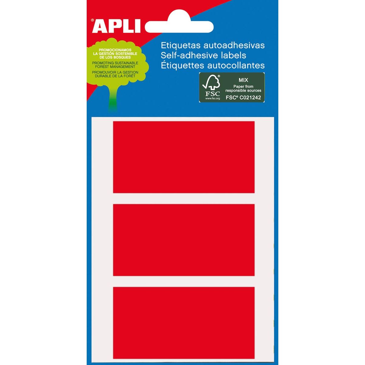 Apli - gekleurde etiketten in etui rood (2073)