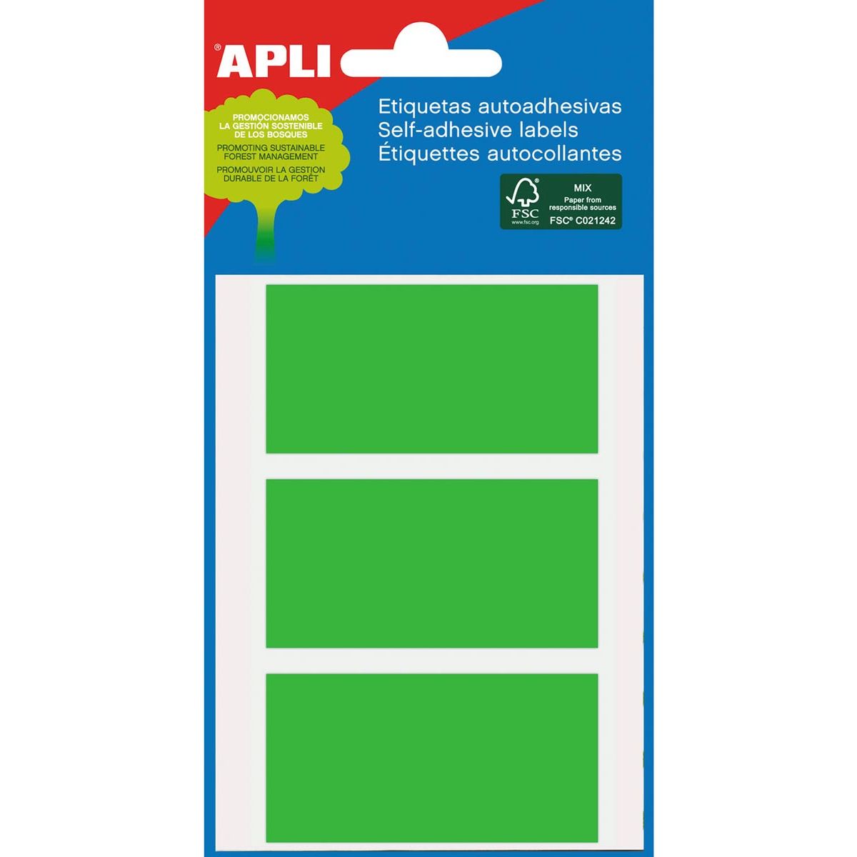Apli - colored labels in green case (2074)