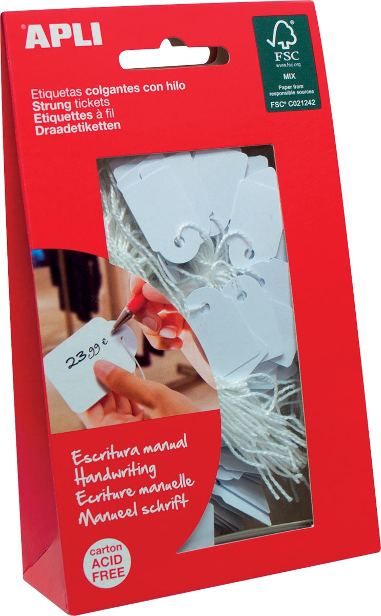 Apli - draadetiketten ft 7 x 19 mm (b x h) (7004), etui van 200 stuks