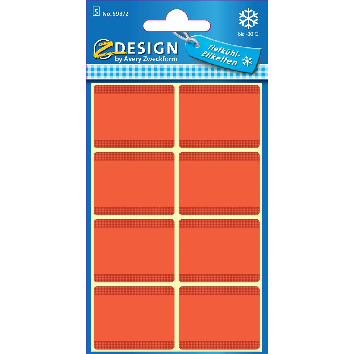 Avery Zweckform - diepvriesetiketten in blister, rood, 40 etiketten