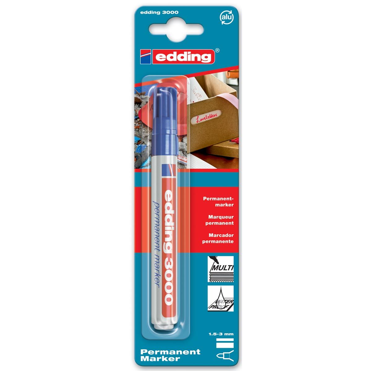 Edding - Felt-tip pen 3000 round 1.5-3mm blue