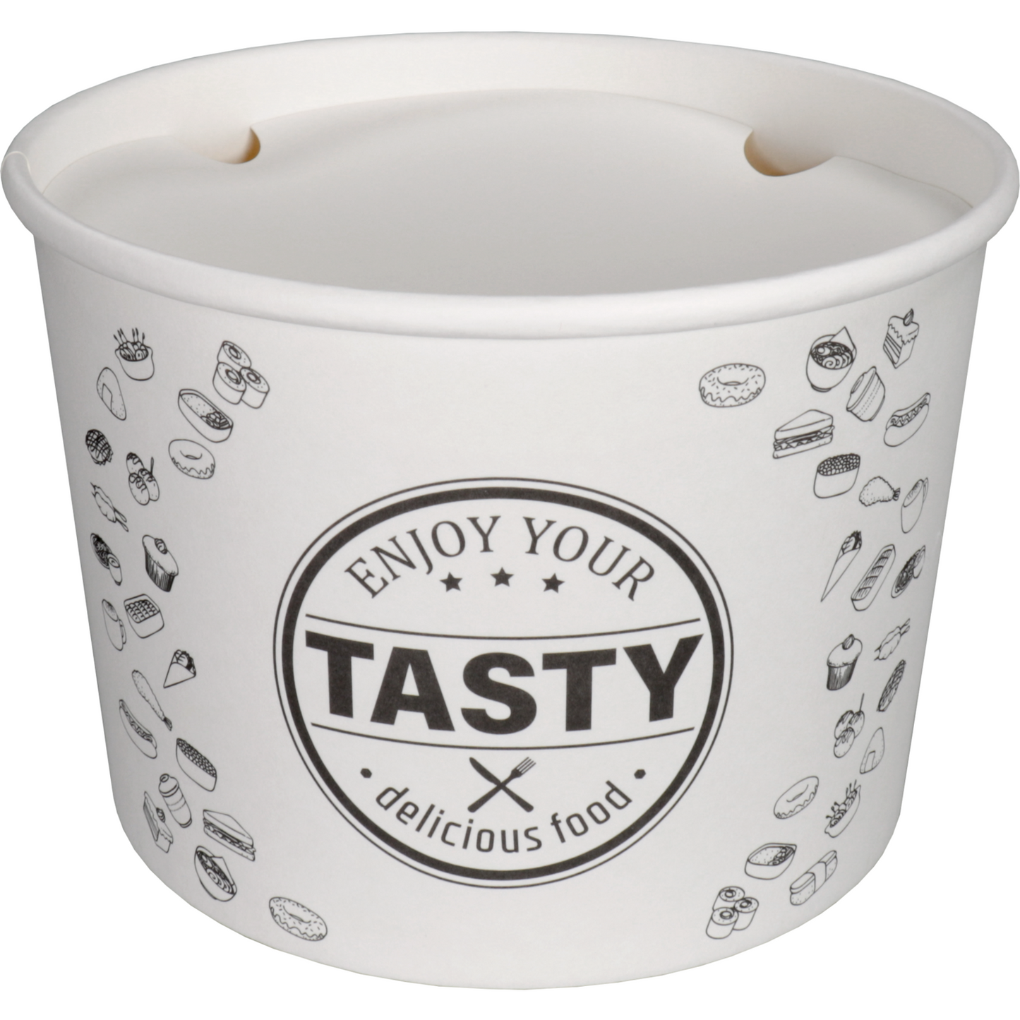 Klika - Bak | Karton + PE | 1890ml | TASTY | incl. Deksel | foodbucket | wit | 150 stuks