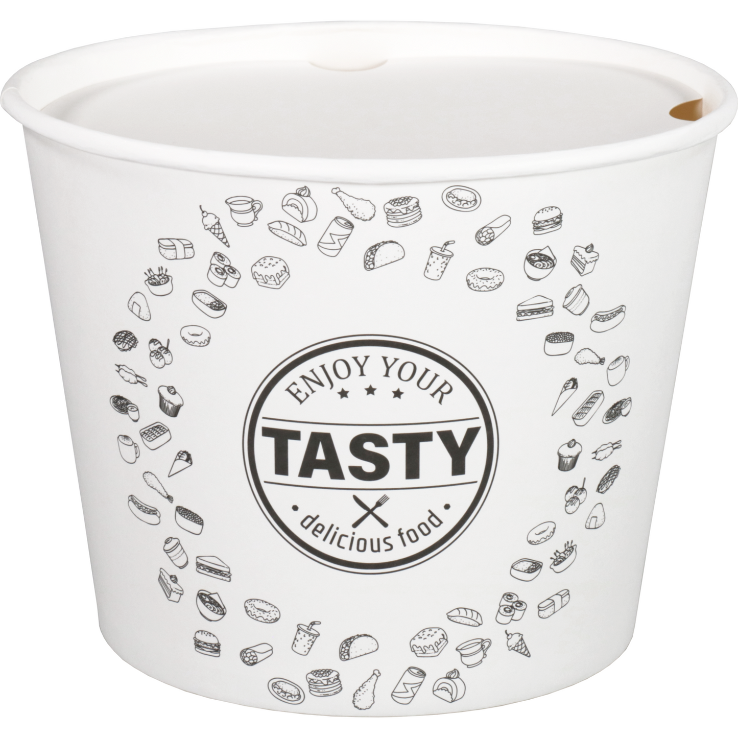 Depa - Bak | Karton + PE | 3800ml | TASTY | incl. Deksel | foodbucket | 168mm | wit | 150 stuks