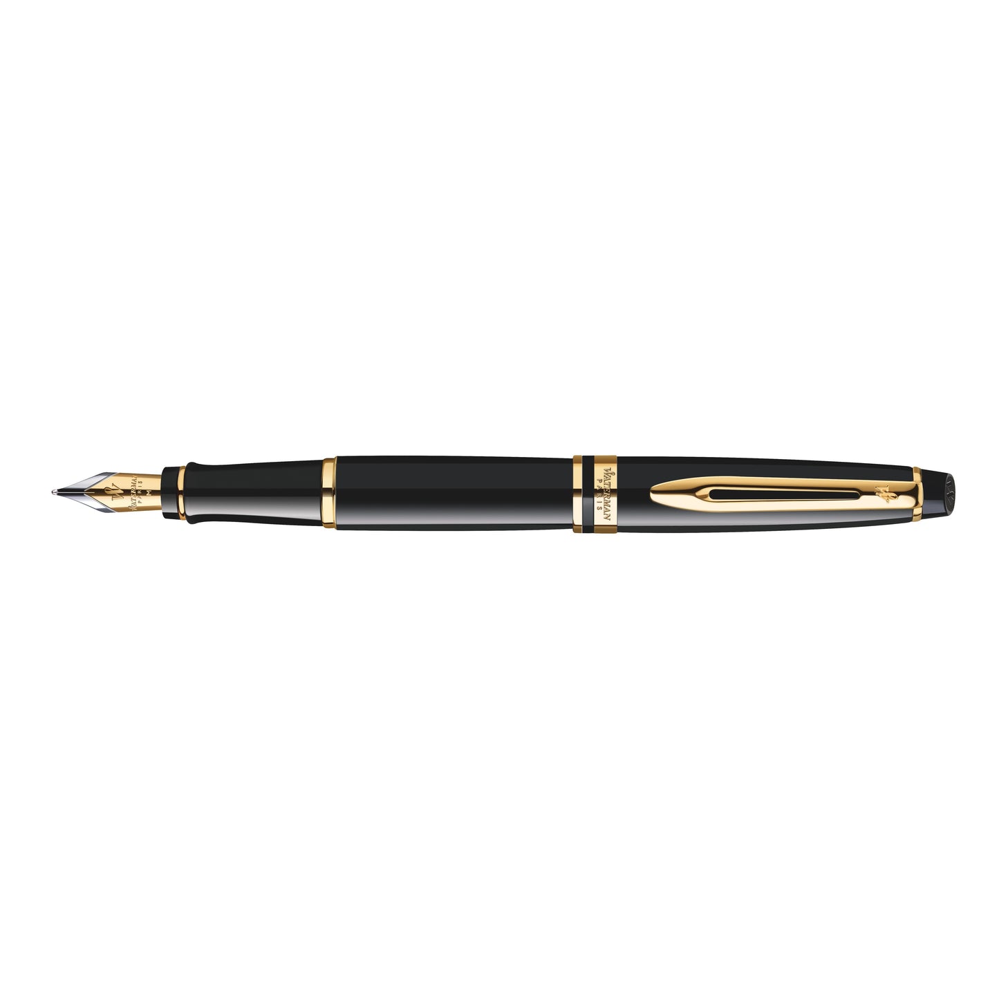 Waterman - Pluma estilográfica Expert laca negra GT mediana