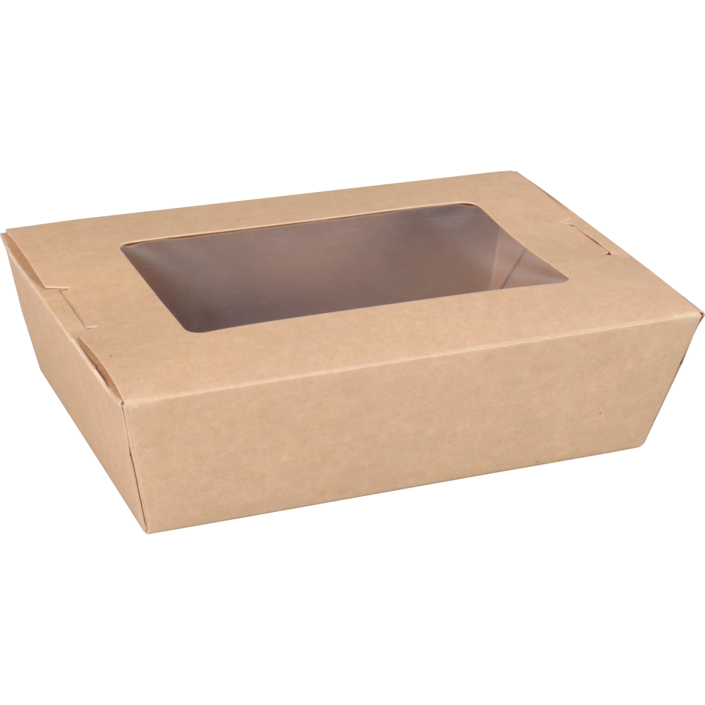 Depa - Bak | Karton + PE + PET-coating | met venster | maaltijdbox | 150x100x45mm | bruin | 200 stuks