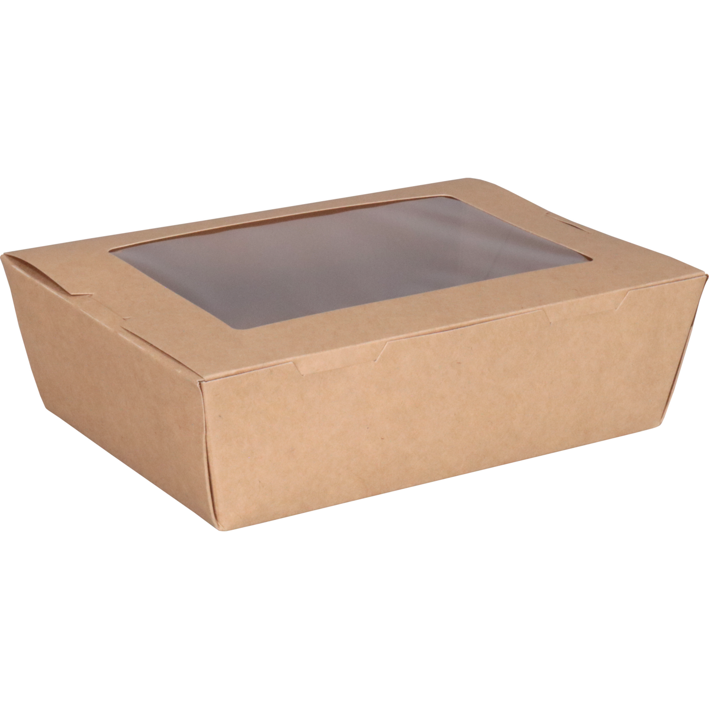 Depa - Bak | Karton + PE + PET-coating | met venster | maaltijdbox | 195x140x50mm | bruin | 200 stuks