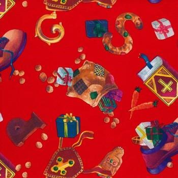 Klika - Cadeaupapier Geschenkpapier Schoentje zetten | rood 70 cm