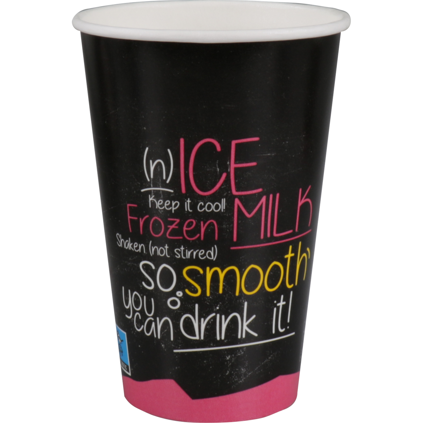 Depa - | Milkshakebeker | ICE is (N)ICE | Karton + PE | 400ml | 16oz | Ø90mm | zwart/roze | 1000 stuks