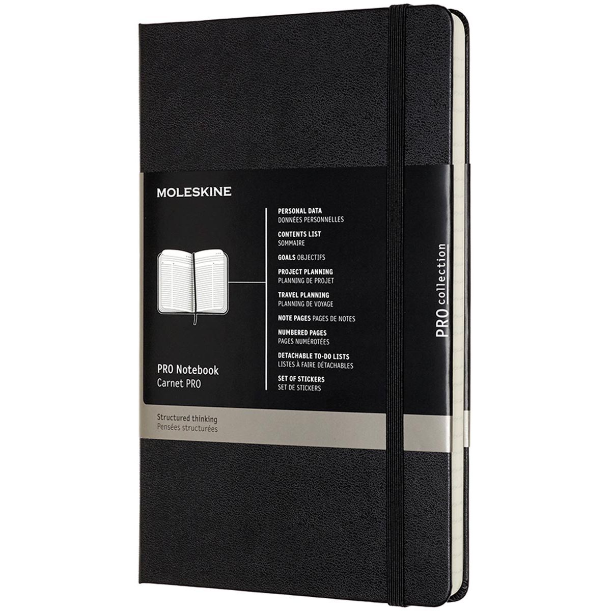 Moleskine - Carnet professionnel, ft A4, ligné, couverture rigide, 189 pages, noir