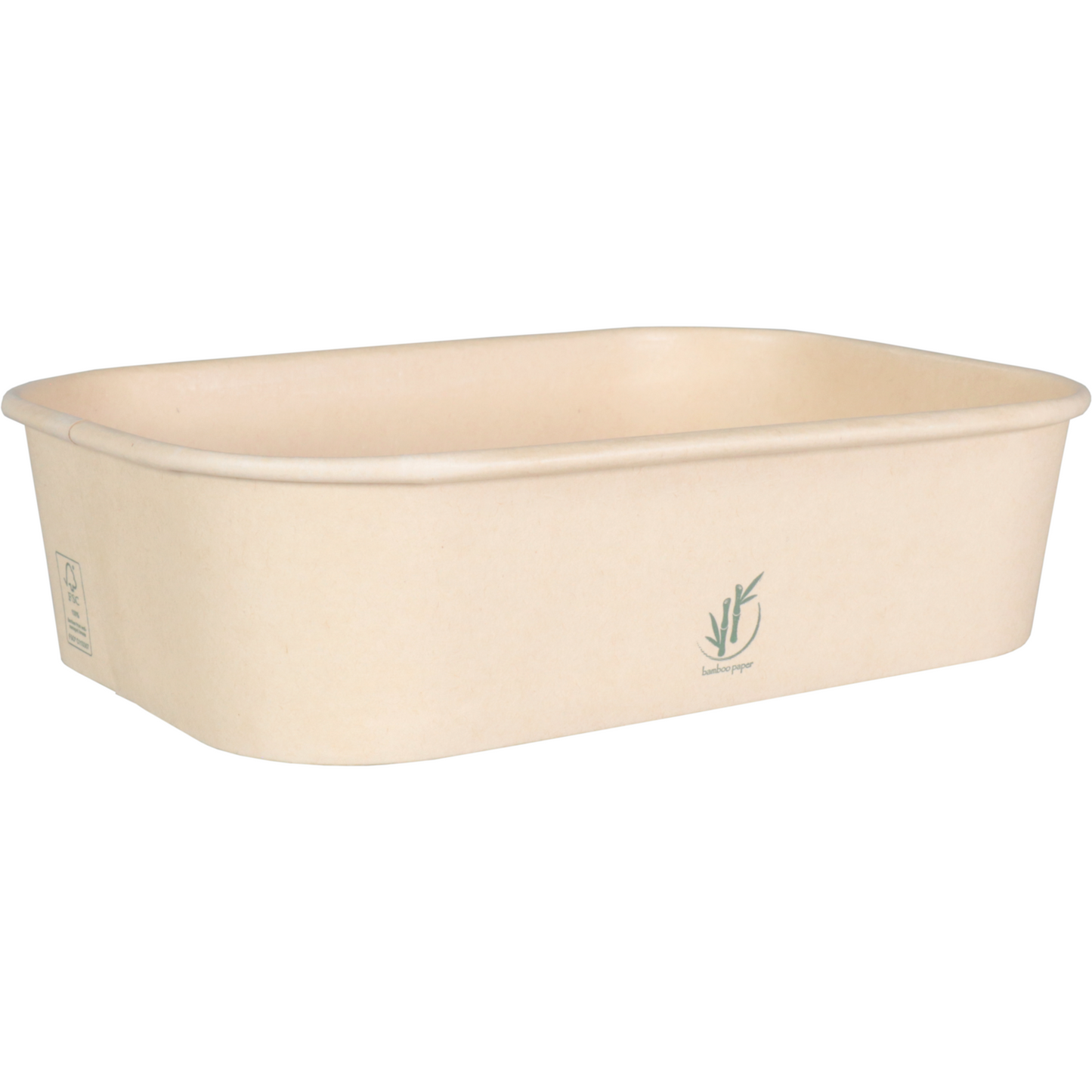 Depa - Bak | Bamboepapier + PP | 500ml | maaltijdcontainer | 169x117x41mm | naturel | 300 stuks