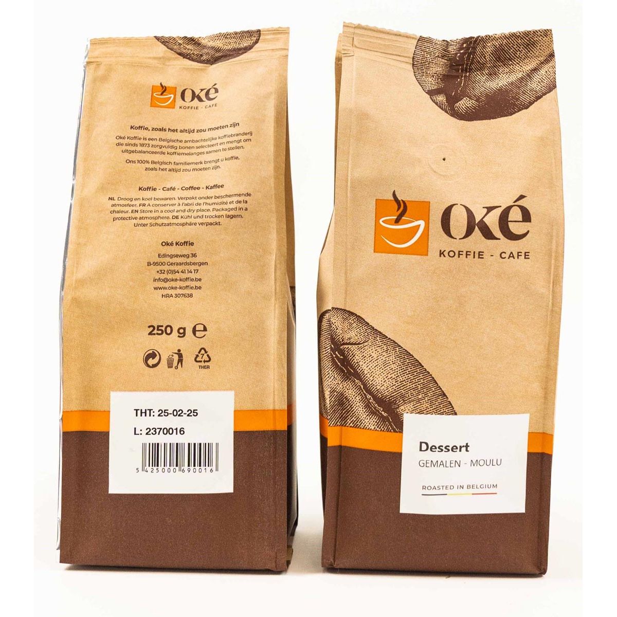 OKE Koffie - Oké koffie, gemalen, pak van 250 g, Dessert