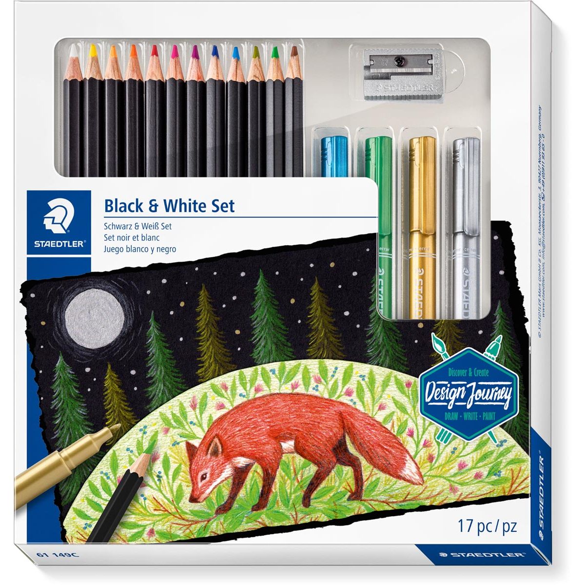 Staedtler - Buntstift Design Journey Schwarz Weiß 17-teilig