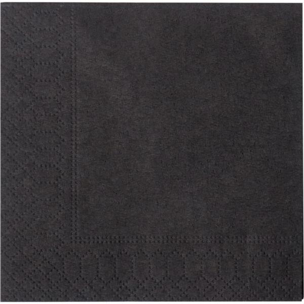 Klika - Serviette | 1/4 fois | 2 couches | 24x24cm | papier | noir | 300 pièces