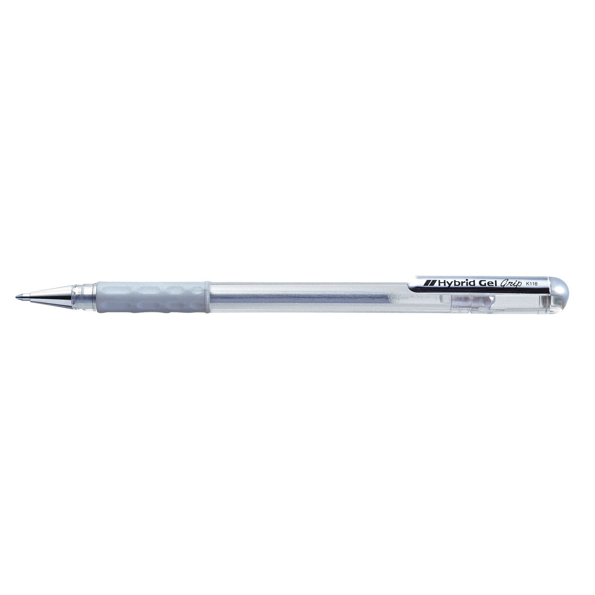 Pentel - Gelschrijver k118 grip m zilver | 12 stuks