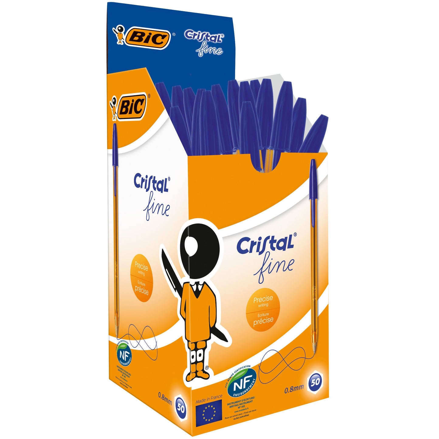 Bic - Penna a sfera cristal f blu | 50 pezzi