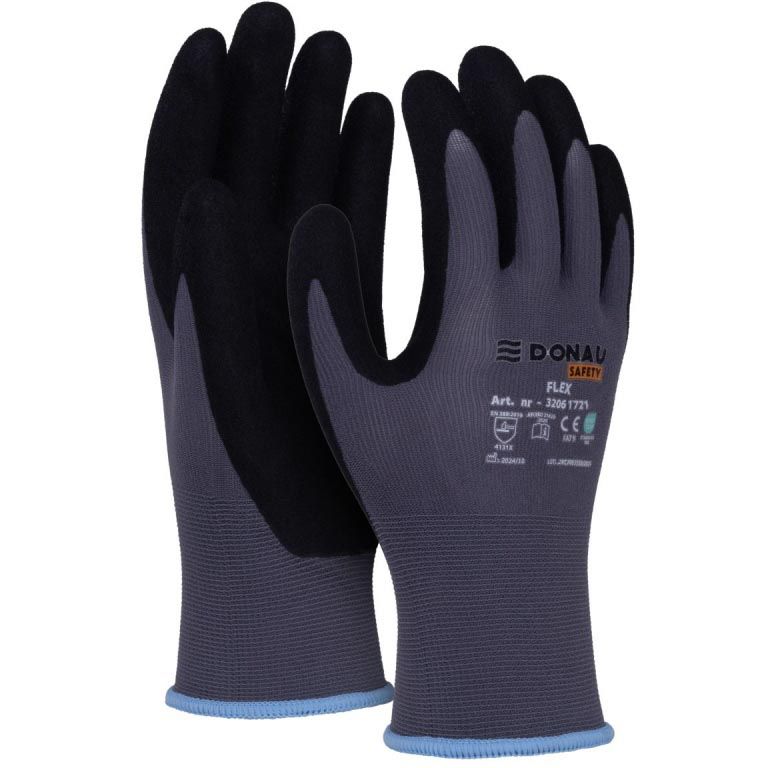 DONAU SAFETY - veiligheidshandschoenen Flex, grijs, L, maat 9