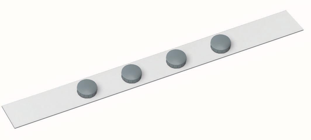 Maul - metaalstrip Standaard lijst zelfklevend 100X5cm incl. 4 magneten, wit