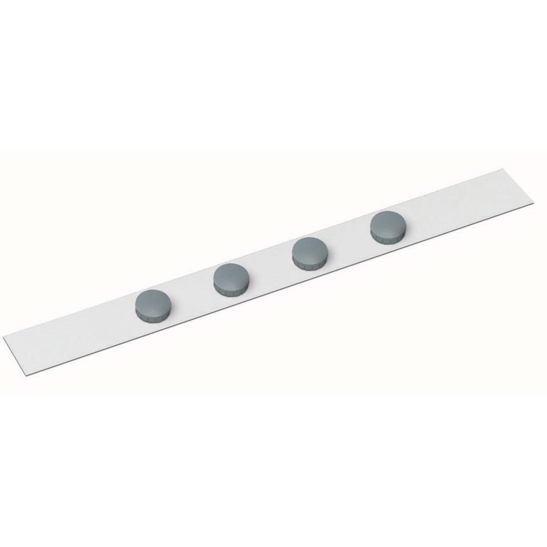 Maul - tira de metal Marco estándar autoadhesivo 100X5cm incl. 4 imanes, blancos