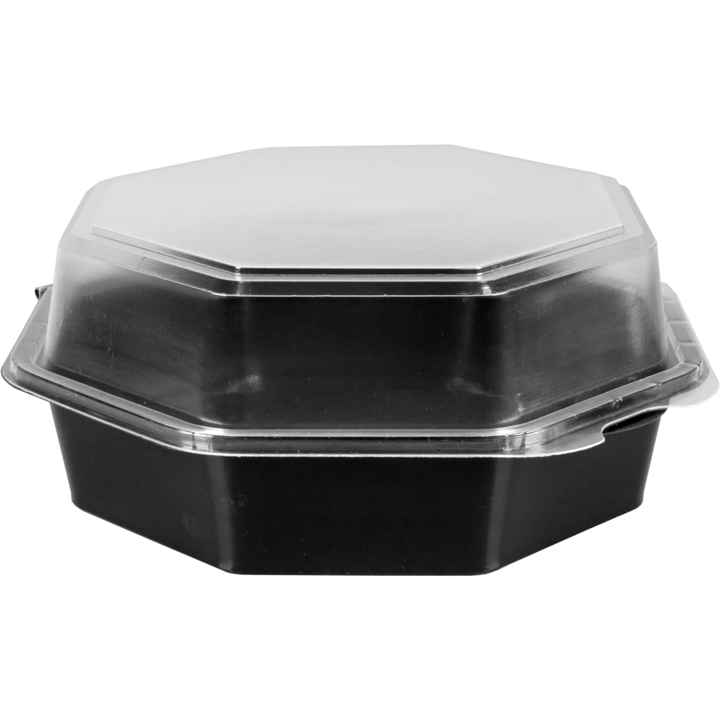 Klika - Bak | PS | 850ml | Ø190mm | incl. Vaste deksel | octaviewbox | 80mm | zwart/transparant | 225 stuks