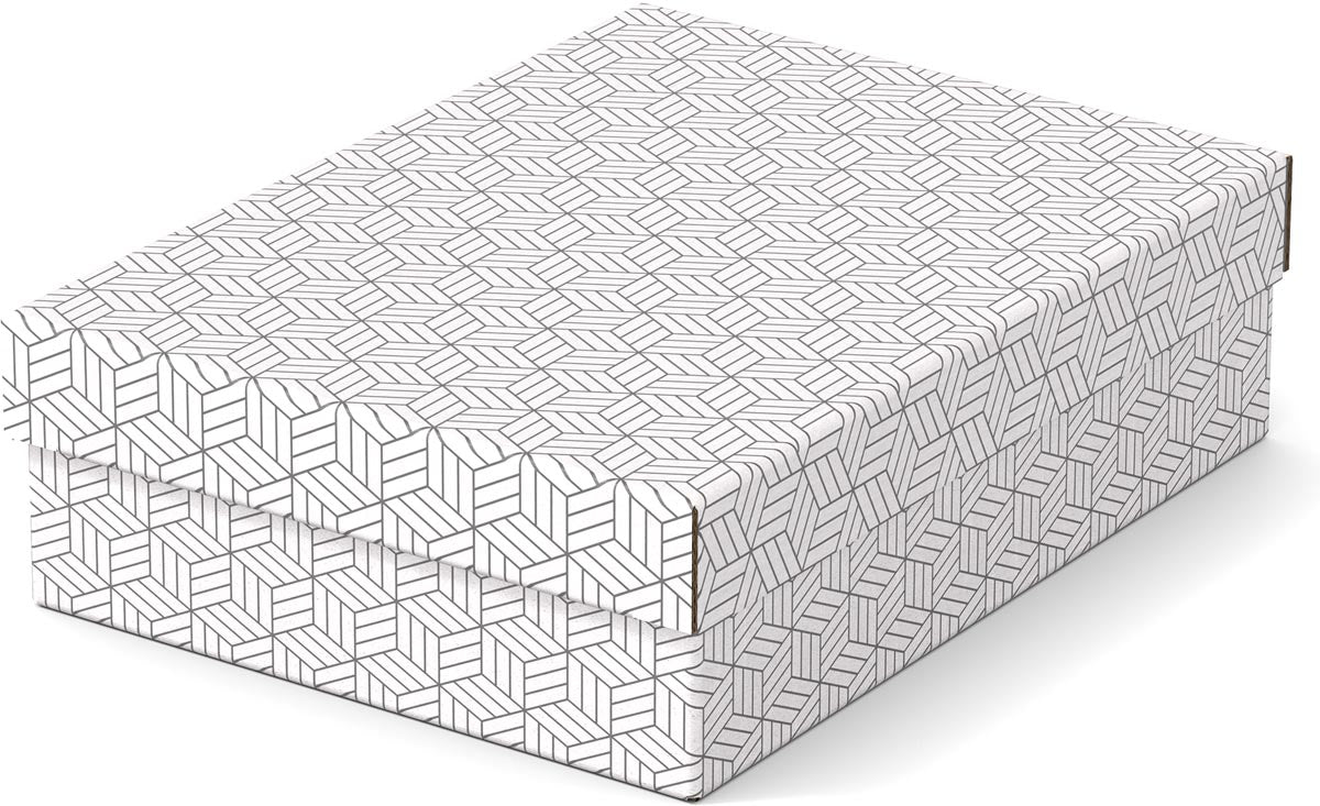 Esselte - Home storage and gift box, ft 26.5 x 36 x 10 cm, white, pack of 3