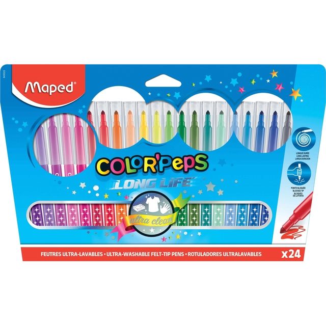 Maped - Viltstift Color'Peps Long Life set á 24 kleuren