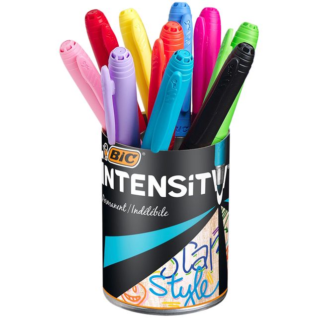 Bic - Felt-tip pen Intensity round medium assorted pot of 10 pieces