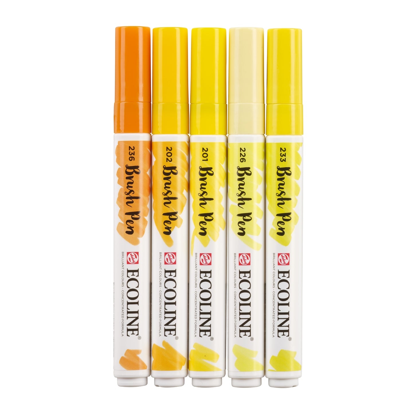 Talens - Brushpen Ecoline set de 5 pièces jaune
