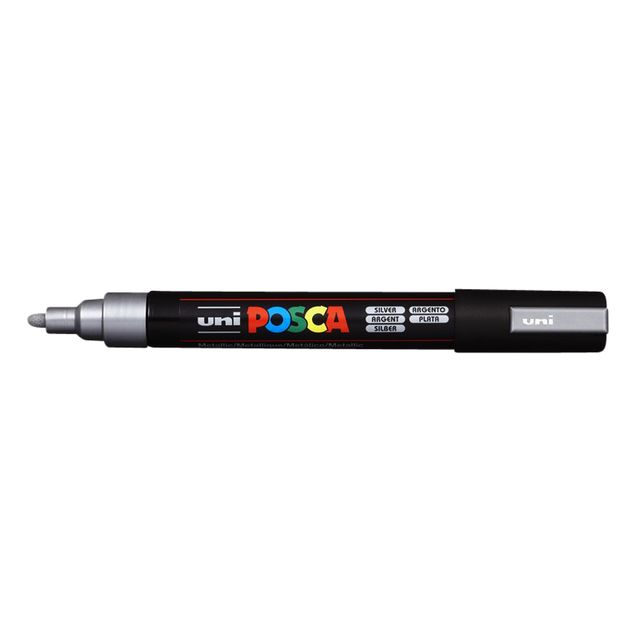 Posca - Marqueur Uni PC5M moyen argent | 6 pièces