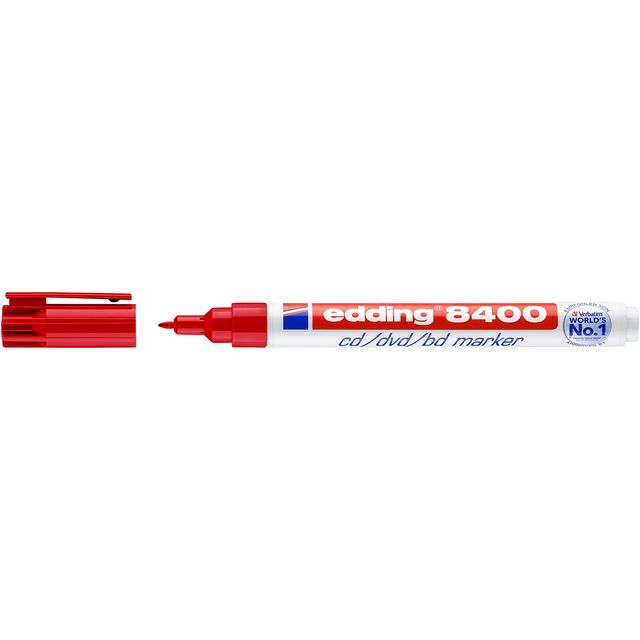 Edding - CD-Marker 8400 rund 0,5-1,0mm rot | 10 Stück