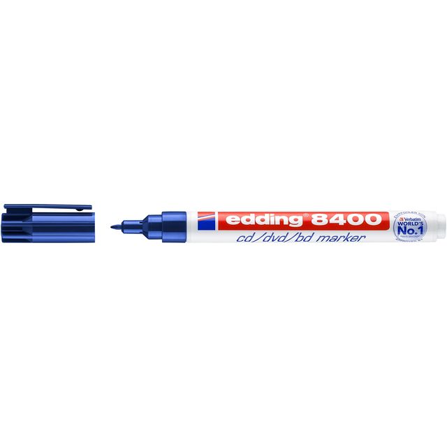 Edding - Marcador de CD 8400 redondo 0,5-1,0 mm azul | 10 piezas