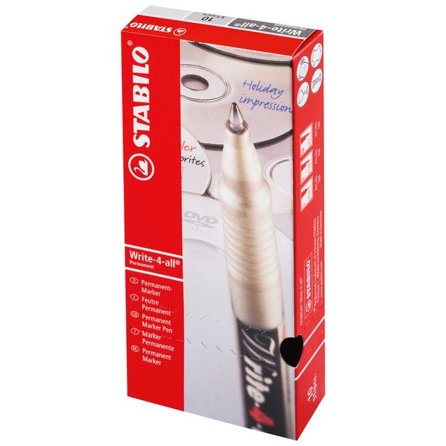 STABILO - Filzstift Write-4-All 156/46 fein schwarz | 10 Stück