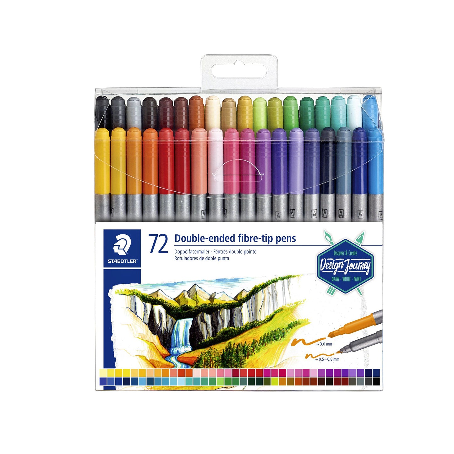 Staedtler - Pennarello colorato 3200 doppia punta fine e ultrafine con 72 colori