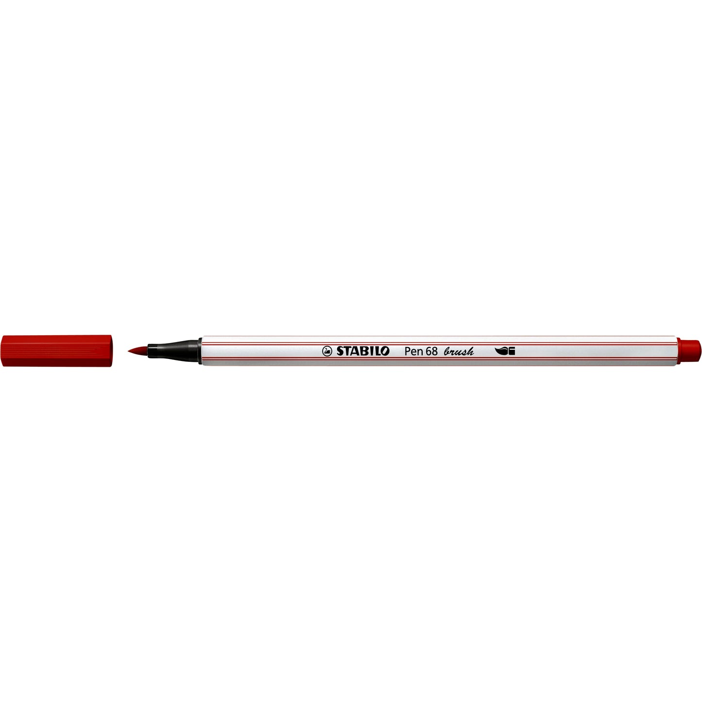 Stabilo - Pen 68 brush, premium brush viltstift, karmijn rood, per stuk