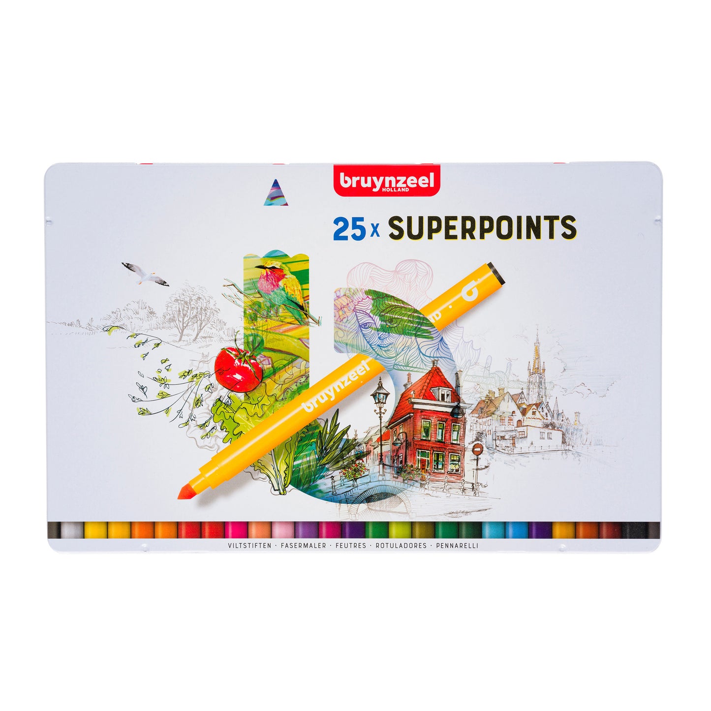 Bruynzeel - Pennarello Super Points in latta da 25 colori